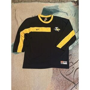 VTG Nike Towson University Tigers Long Sleeve Shirt Men's Large Black Yellow